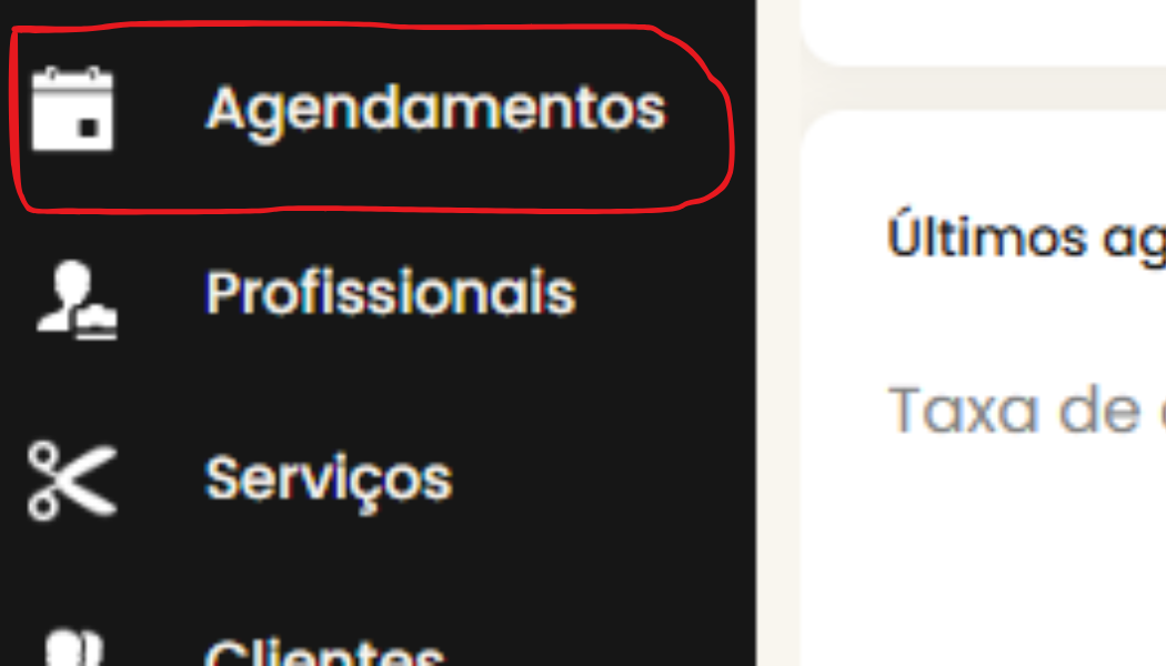 acesse a aba de profissional